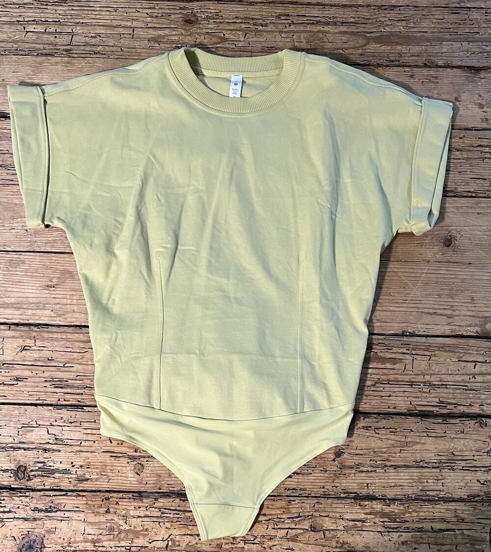 Lululemon Women’s Size M Yellow Heavyweight Cotton T-Shirt Bodysuit - NWT